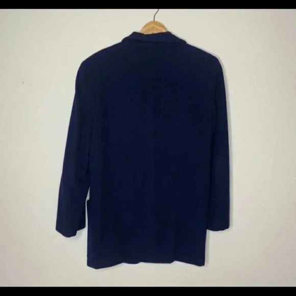 Shin Choi Vintage Oversized Navy Wool Cashmere Blazer Size Medium - Picture 5 of 8